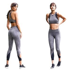 FP MOVEMENT Free‎ People Crop Ace 7/8 Leggings Heather Gray & Black sz S